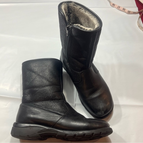 TOE WARMERS CANADA BLACK Leather FUR LINED Zip up Winter BOOTS T08665 WOMEN 7.5M - Picture 5 of 16
